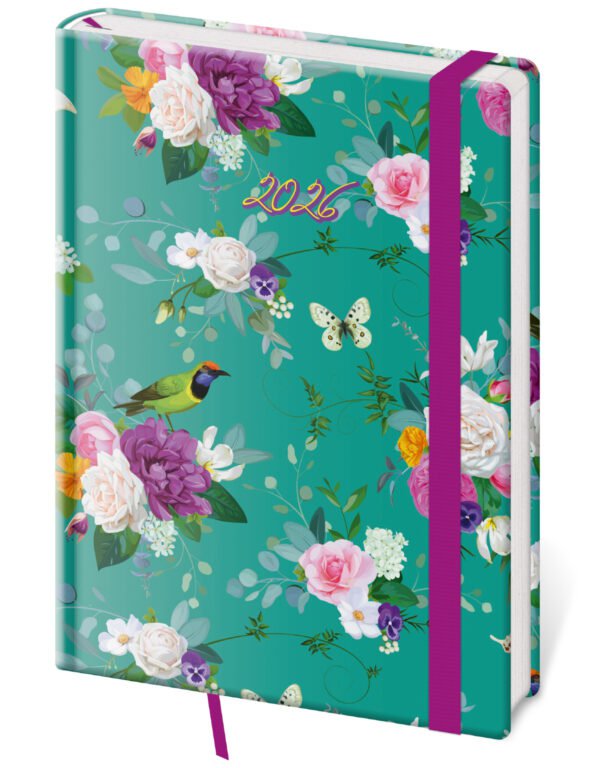 GOMMATO (matné bez struktury) - Denní diář A5 Vario Romance s gumičkou