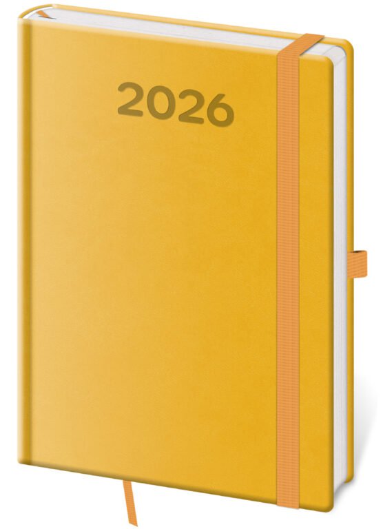 GOMMATO (matné bez struktury) - Denní diář A5 Print Pop žlutý