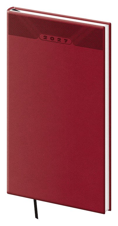 NEBRASCA (imitace kůže) - Kapesní diář A6 Print Classic angl. červený
