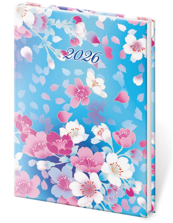 GOMMATO (matné bez struktury) - Kapesní diář A7 Vario Lyra Blossom