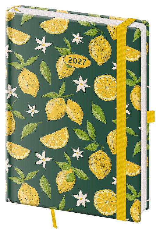 Diáře Vario s gumičkou - Týdenní diář A5 Vario Lemons s gumičkou