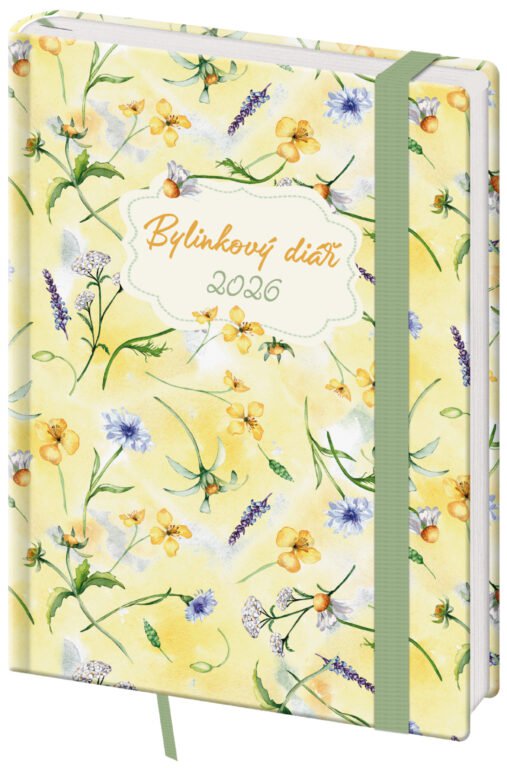 GOMMATO (matné bez struktury) - Týdenní diář B6 Bylinkový Herbs s gumičkou