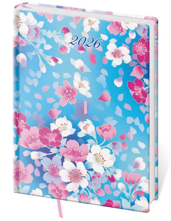 GOMMATO (matné bez struktury) - Denní diář B6 Vario Lyra Blossom