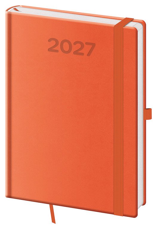 Diáře Vario s gumičkou - Denní diář A5 Print Pop oranžový