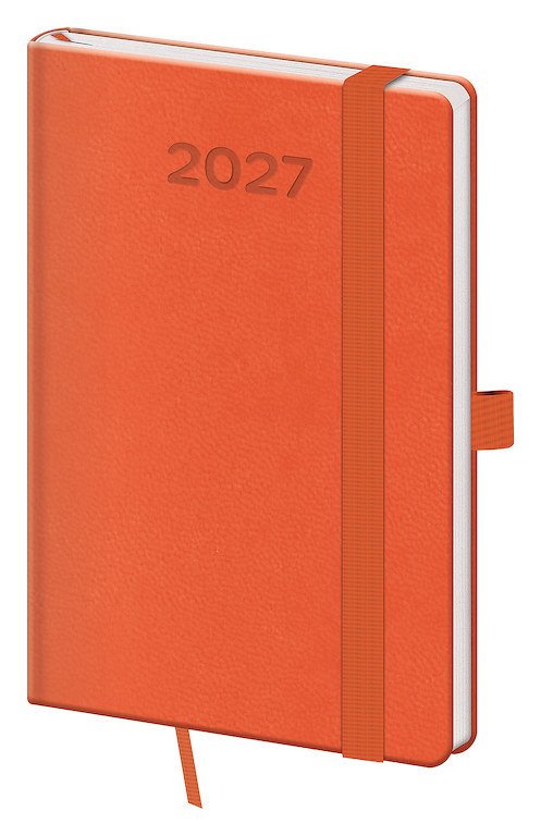 Diáře Vario s gumičkou - Kapesní diář A6 Print Pop oranžový