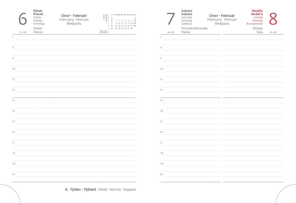 VARIO s gumičkou - Denní diář B6 Vario Lavender s gumičkou