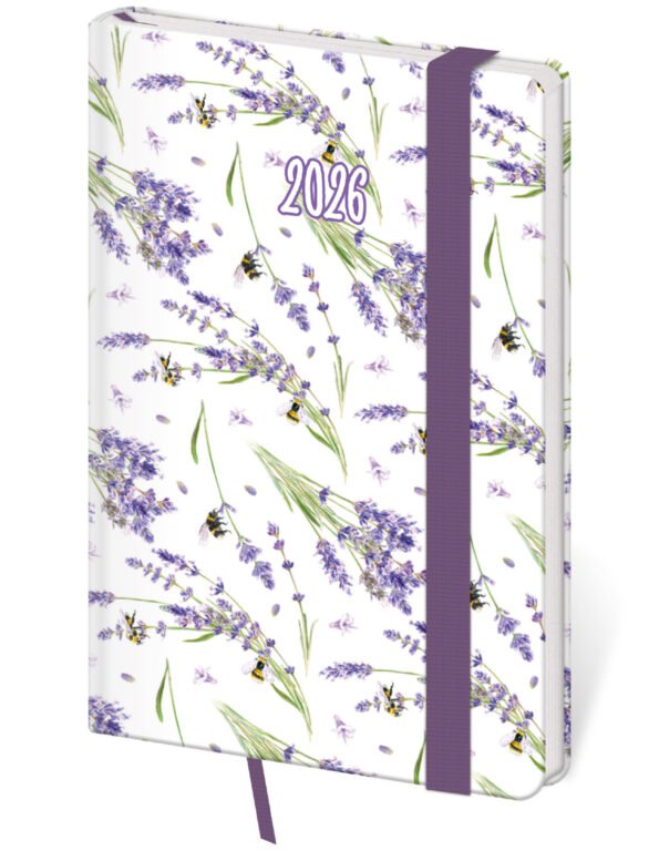 GOMMATO (matné bez struktury) - Kapesní diář Vario Lavender s gumičkou