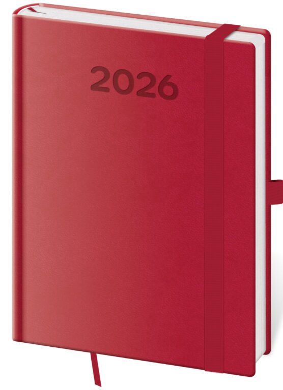 GOMMATO (matné bez struktury) - Týdenní diář B6 Print Pop malinový