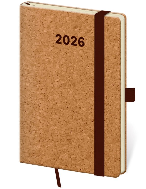 GOMMATO (matné bez struktury) - Kapesní diář Cork s poutkem