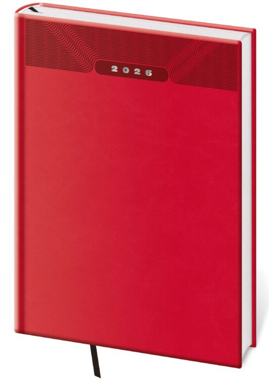 GOMMATO (matné bez struktury) - Týdenní diář A5 Print Classic červený