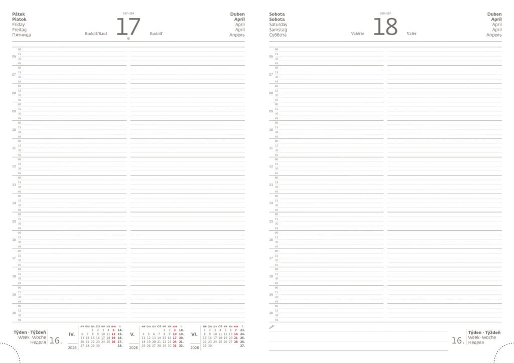 PRINT CLASSIC (matná koženka) - Denní diář A4 Print Classic modrý