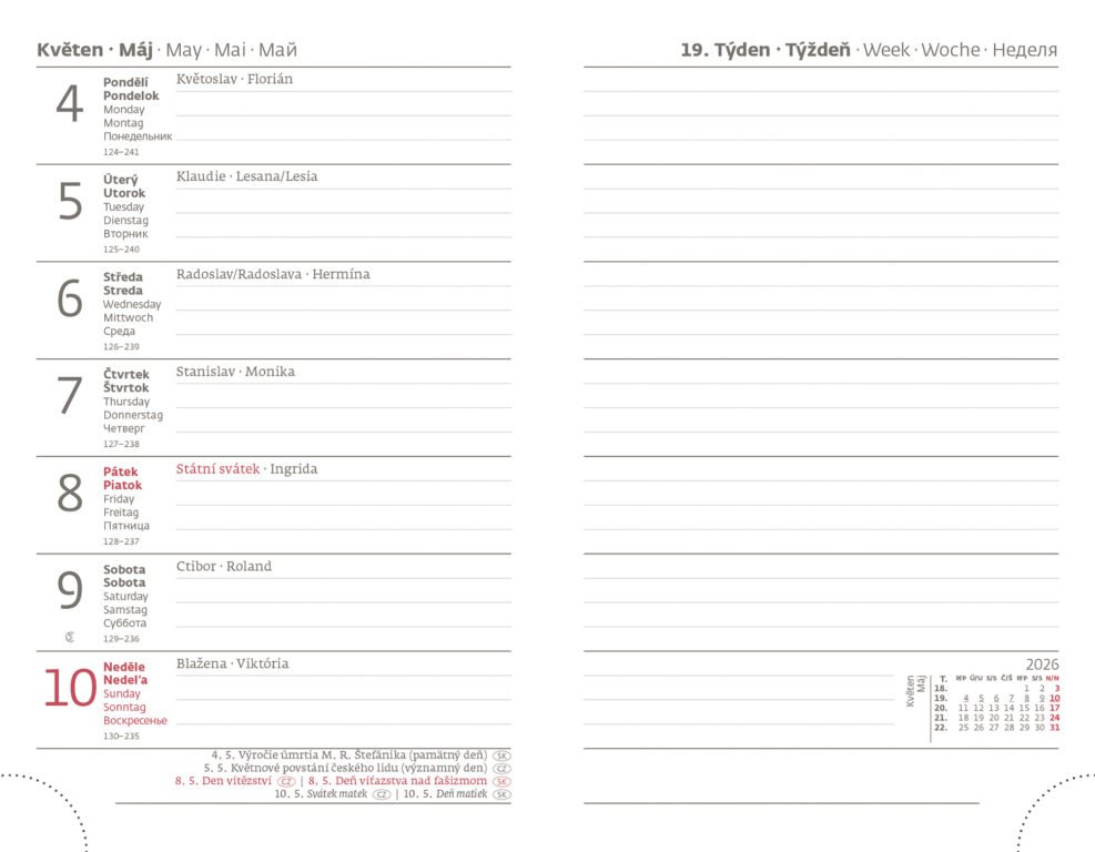 Diáře 2026, plánovací diáře - Kapesní diář Double Black s poutkem