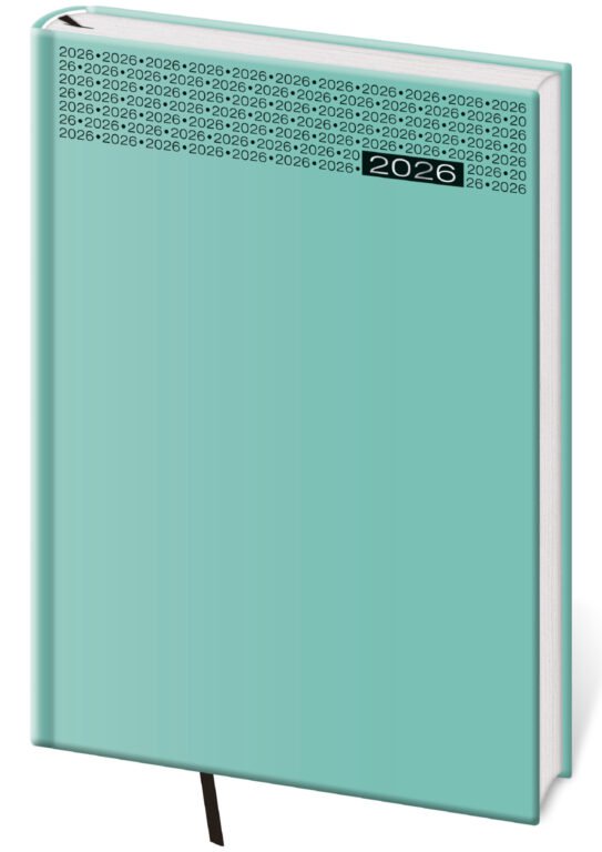 GOMMATO (matné bez struktury) - Týdenní diář A5 Gommato tyrkysový