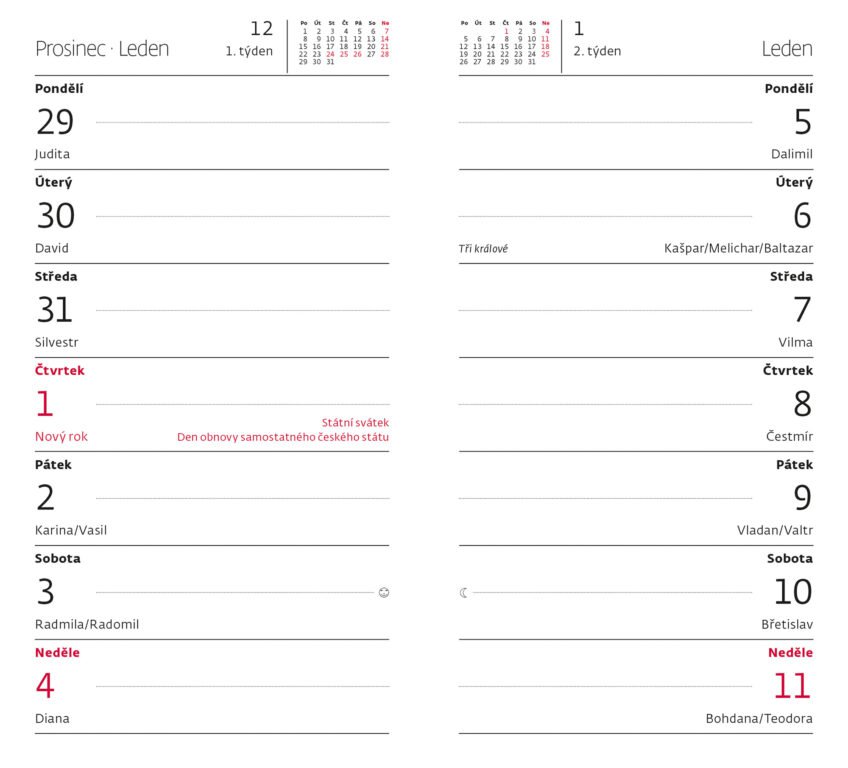 NAPOLI (laminovaný povrch) - Čtrnáctidenní diář Napoli design 6