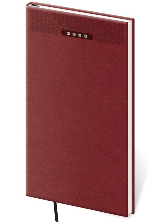 GOMMATO (matné bez struktury) - Kapesní diář Print Classic angl. červený