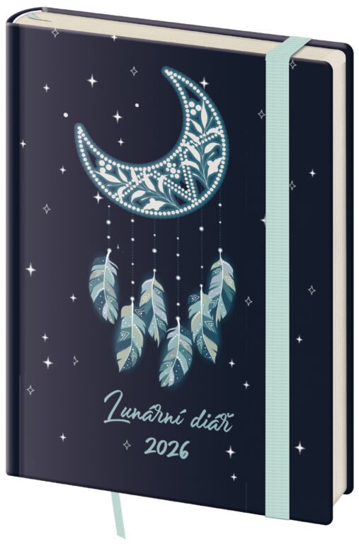 GOMMATO (matné bez struktury) - Týdenní diář B6 Lunární Dream s gumičkou