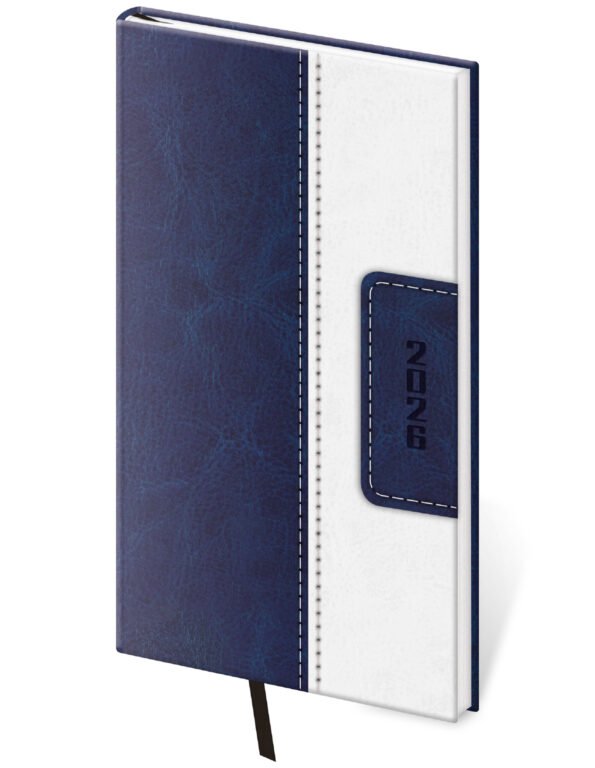 GOMMATO (matné bez struktury) - Kapesní diář Classic modro/bílý