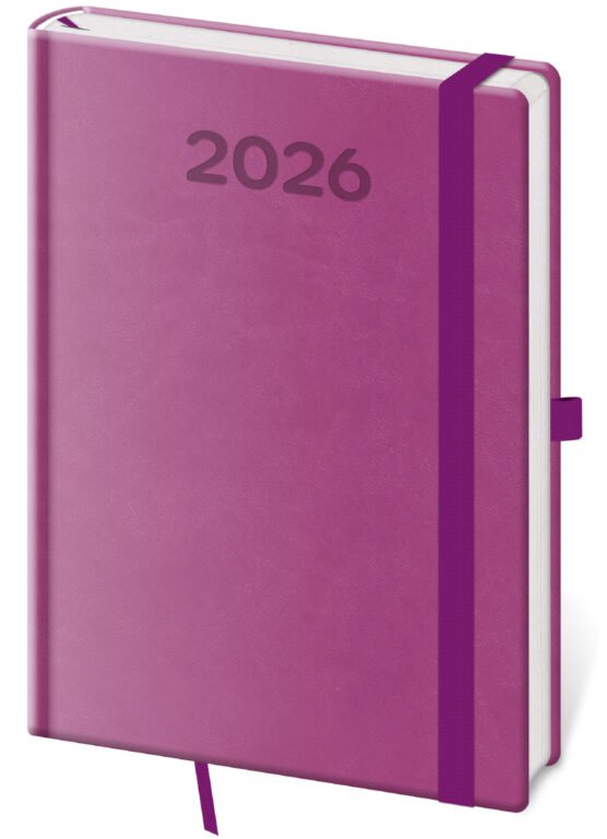 GOMMATO (matné bez struktury) - Denní diář A5 Print Pop fialový
