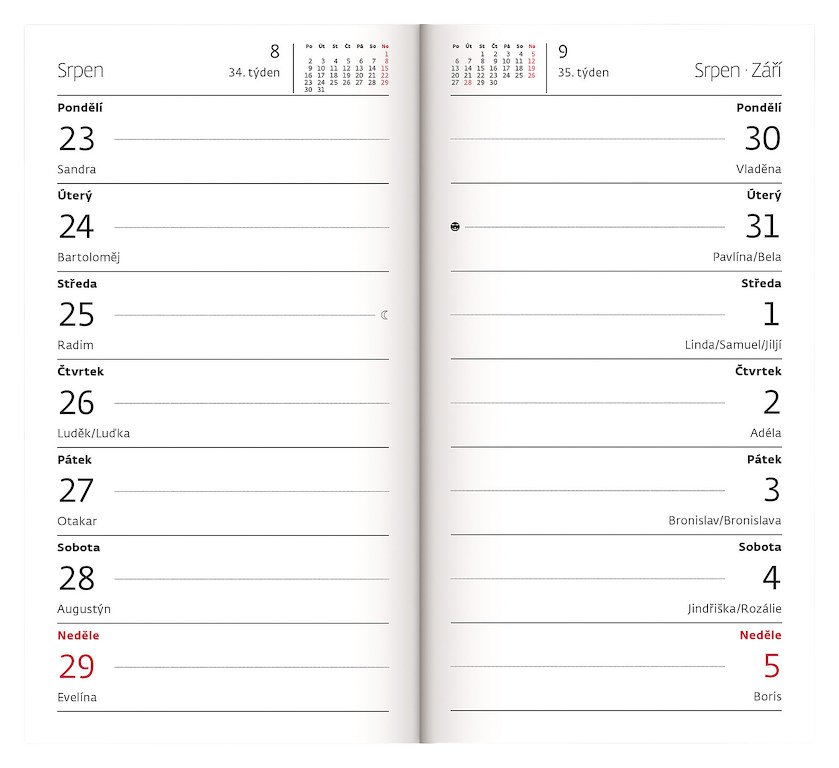 Diáře 2027, plánovací diáře - Čtrnáctidenní diář Napoli design 6