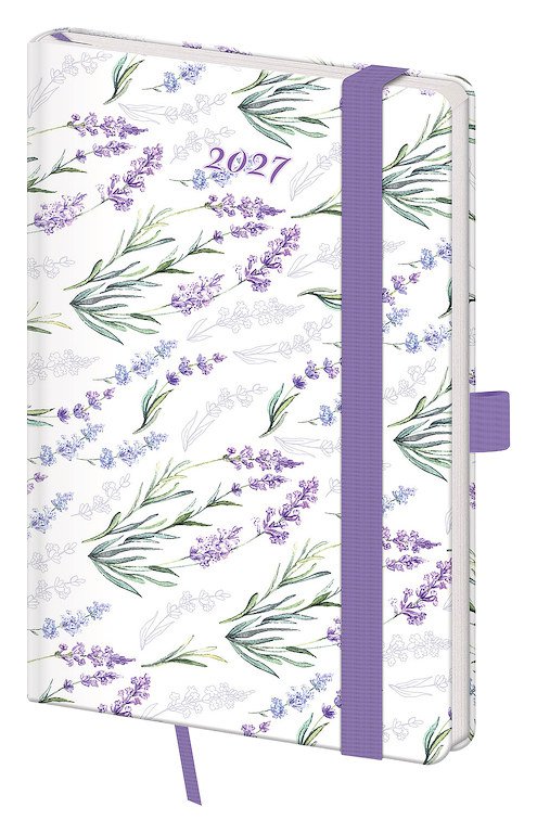 Diáře 2027, plánovací diáře - Kapesní diář A6 Vario Lavender s gumičkou