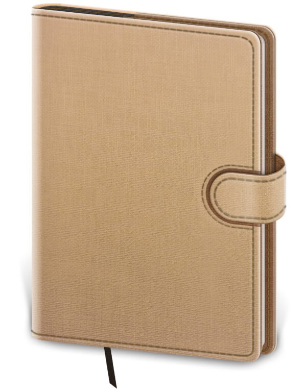 GOMMATO (matné bez struktury) - Kapesní diář Flip béžovo/hnědý