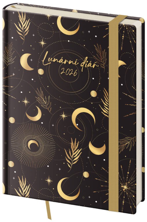 GOMMATO (matné bez struktury) - Týdenní diář B6 Lunární Luna s gumičkou