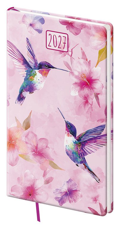 NEBRASCA (imitace kůže) - Kapesní diář A6 Vario Lyra Colibri