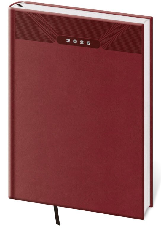 GOMMATO (matné bez struktury) - Týdenní diář B5 Print Classic angl. červený