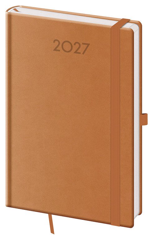 Diáře 2027, plánovací diáře - Týdenní diář A5 Print Plus přírodně hnědý