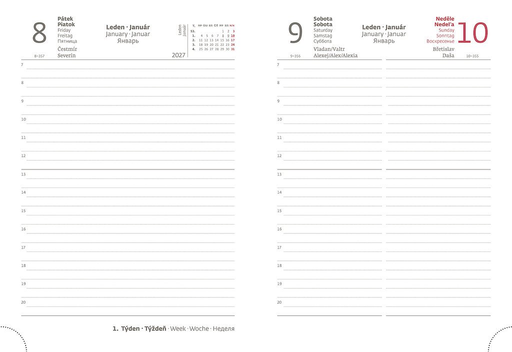 Diáře 2027, plánovací diáře - Denní diář B6 Vario Lyra Meadow