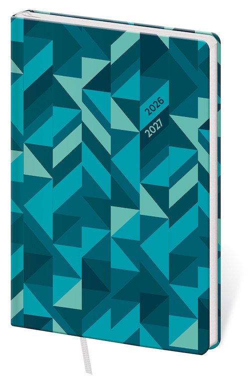 NEBRASCA (imitace kůže) - Školní diář STUDENT Geometric 2026/27 - české kalendárium