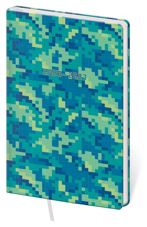 NEBRASCA (imitace kůže) - Školní diář STUDENT Pixel Quest 2026/27 - české kalendárium
