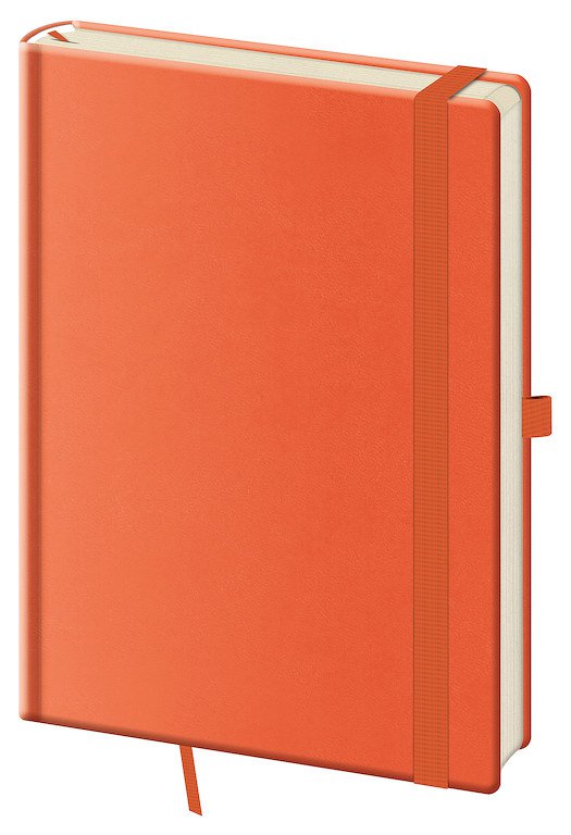 Památníky - Tečkovaný zápisník Print Pop L Orange (čtverečkovaný)
