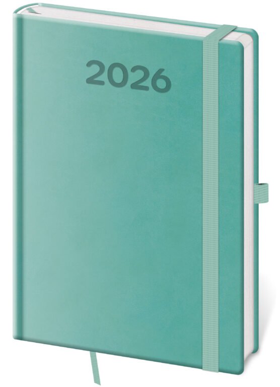 GOMMATO (matné bez struktury) - Týdenní diář A5 Print Pop světle zelený