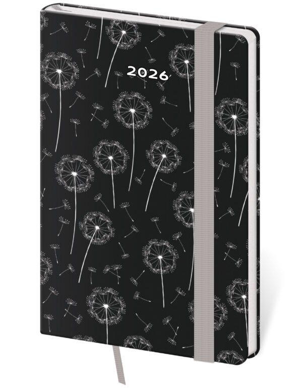 GOMMATO (matné bez struktury) - Kapesní diář Vario Dandelion s gumičkou