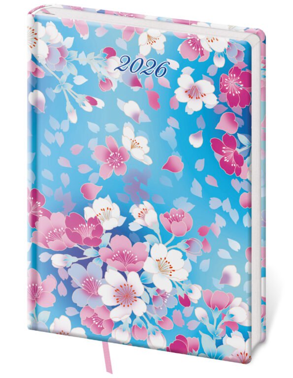 GOMMATO (matné bez struktury) - Denní diář A5 Vario Lyra Blossom