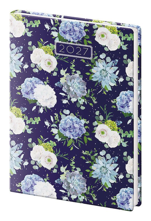 NEBRASCA (imitace kůže) - Kapesní diář A7 Vario Lyra Floral