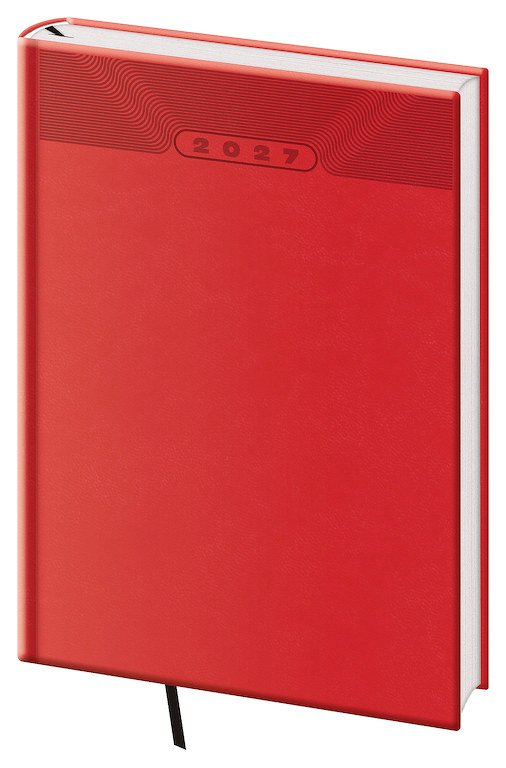 NEBRASCA (imitace kůže) - Týdenní diář A5 Print Classic červený