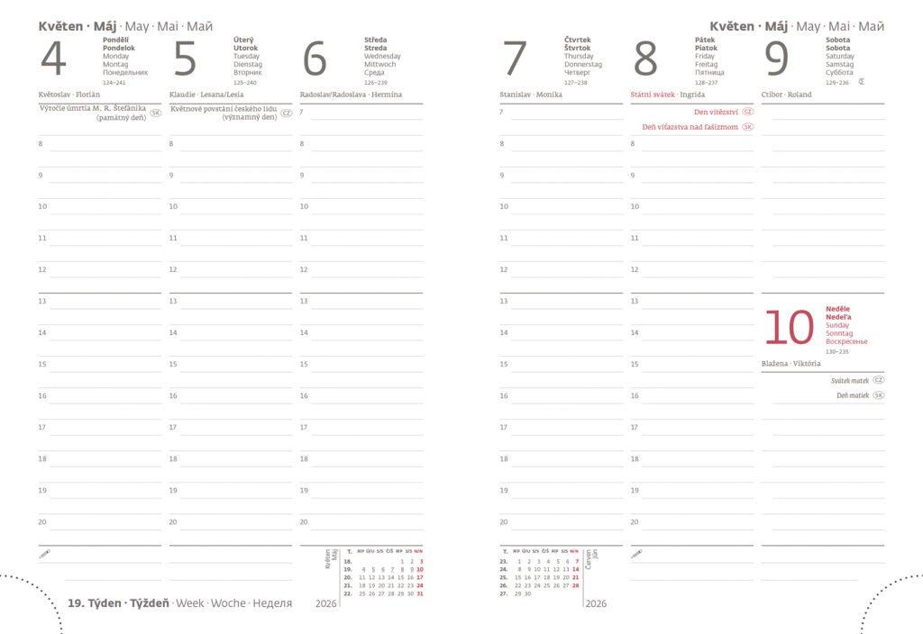 Diáře 2026, plánovací diáře - Týdenní diář B6 Double Black s poutkem
