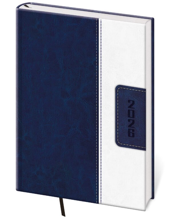 GOMMATO (matné bez struktury) - Týdenní diář A5 Classic modro/bílý