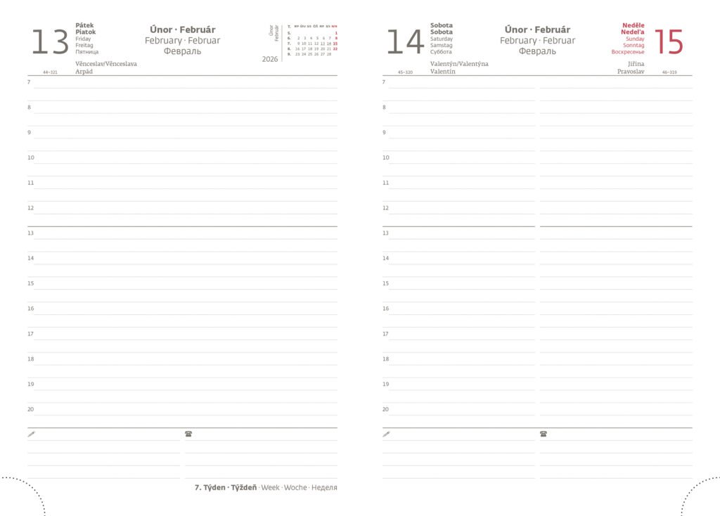 FLIP (s vyměnitelnou náplní) - Náhradní náplň pro koženkové desky Flip A5/L denní