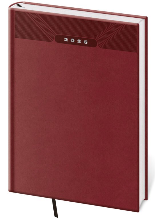 GOMMATO (matné bez struktury) - Týdenní diář A5 Print Classic angl. červený
