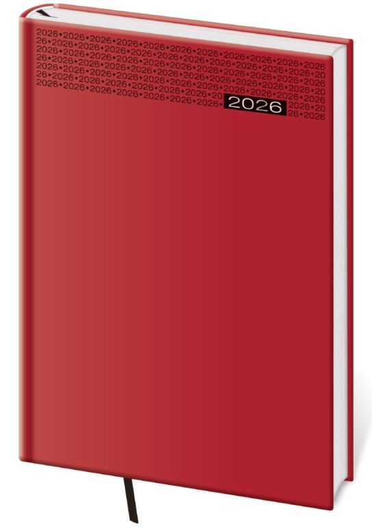 GOMMATO (matné bez struktury) - Denní diář A5 Gommato červený