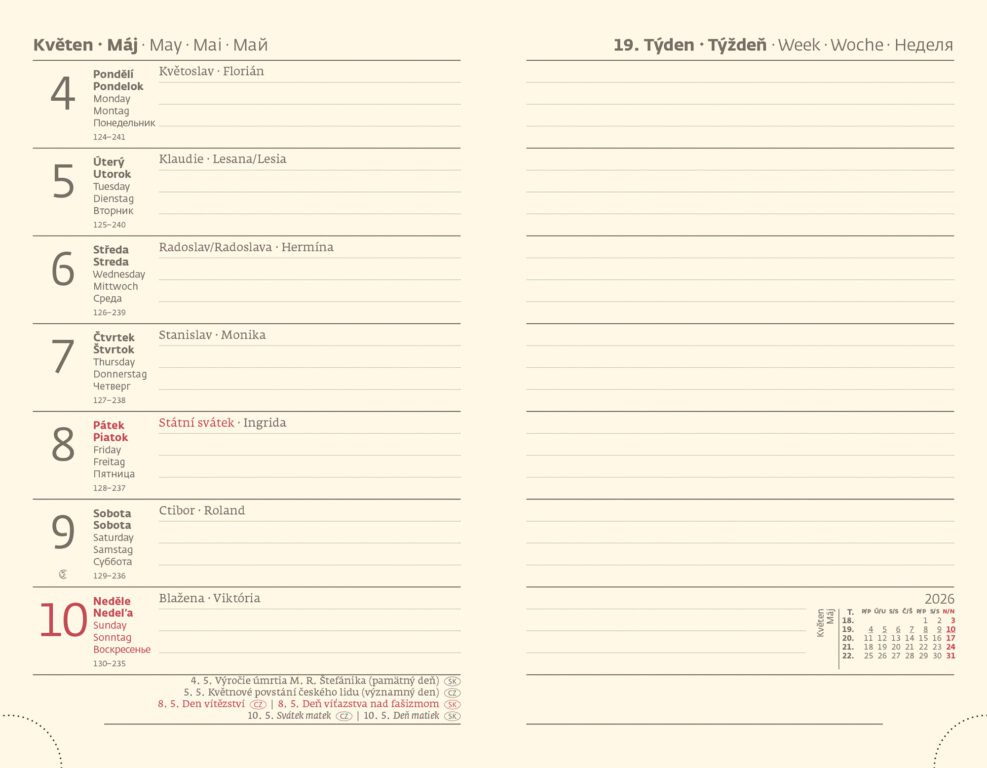 Diáře 2026, plánovací diáře - Kapesní diář New Praga tmavě šedý s gumičkou