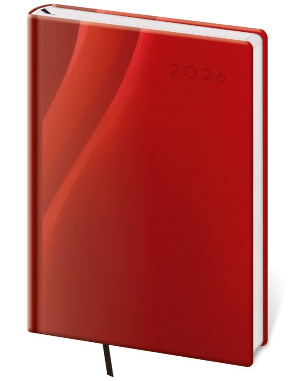 GOMMATO (matné bez struktury) - Denní diář A5 Vario Red design