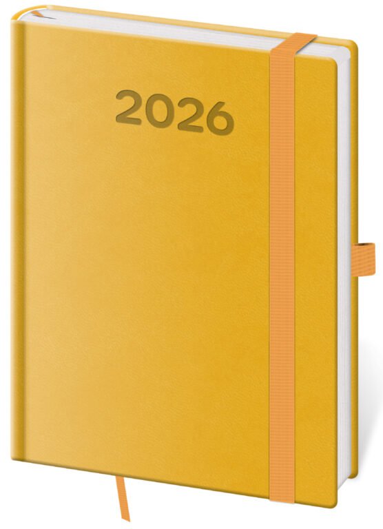 GOMMATO (matné bez struktury) - Denní diář B6 Print Pop žlutý