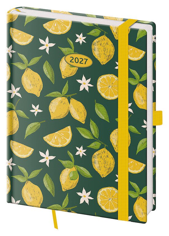 Diáře 2027, plánovací diáře - Týdenní diář B6 Vario Lemons s gumičkou
