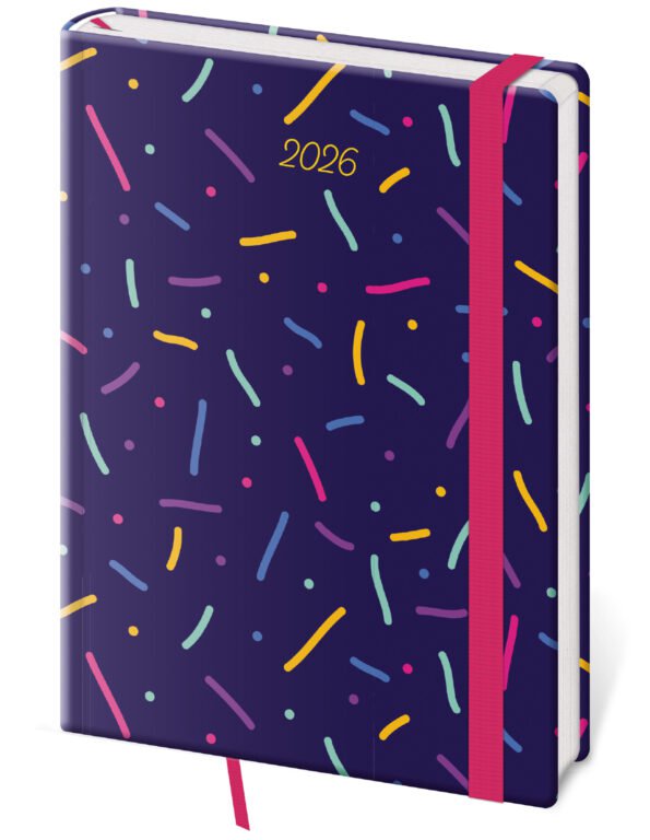 GOMMATO (matné bez struktury) - Týdenní diář A5 Vario Sprinkles s gumičkou