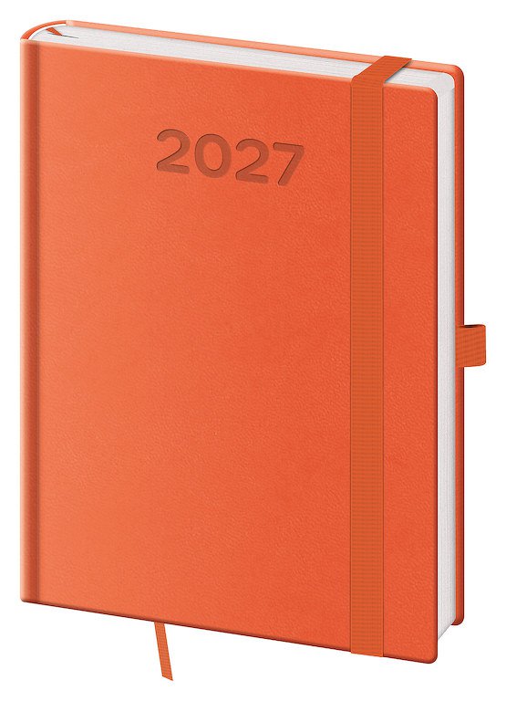 Diáře Vario s gumičkou - Denní diář B6 Print Pop oranžový