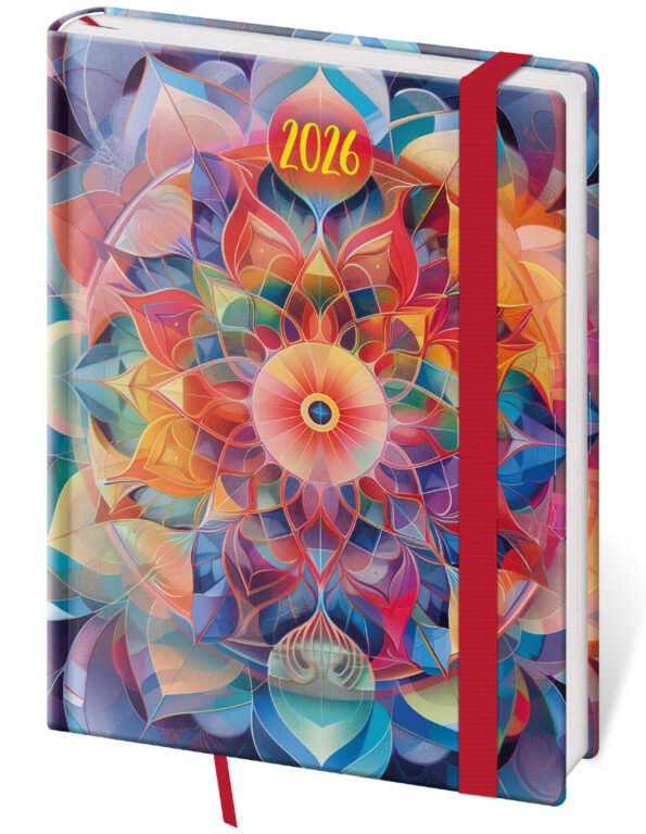 GOMMATO (matné bez struktury) - Týdenní diář B6 Vario Kaleidoscope s gumičkou
